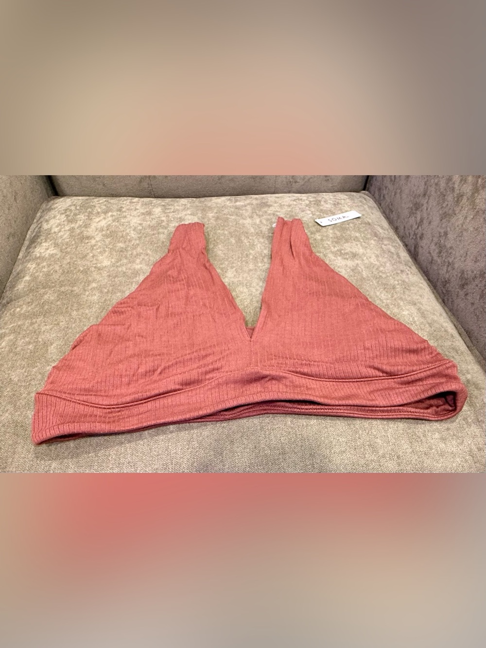 SOMA Lightweight Rib Knit Sleep Bralette in Spiced Mahogany NWT